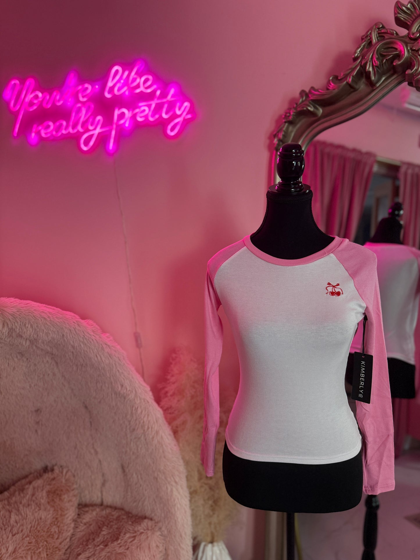 Pink Baseball Top