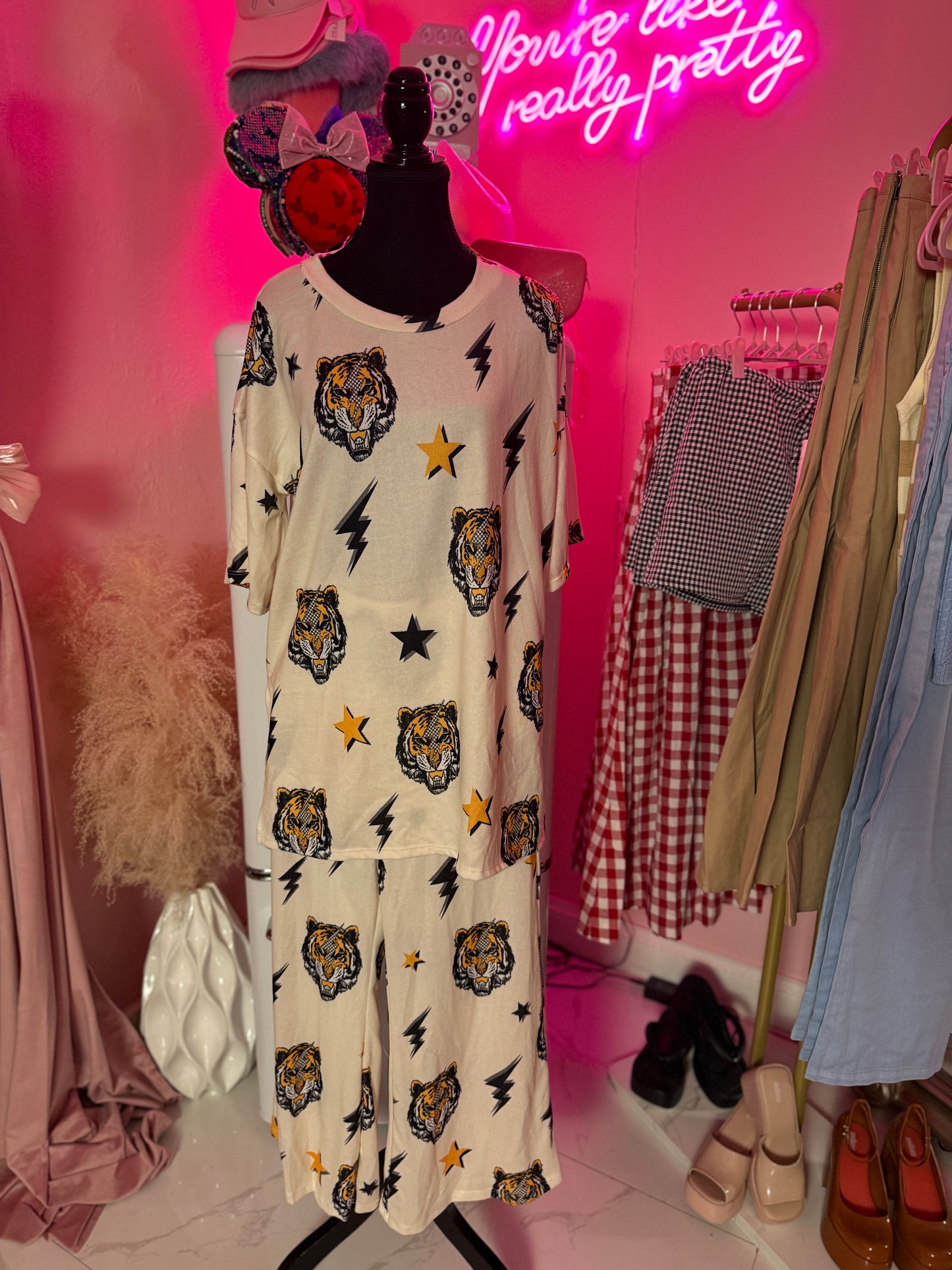 Tiger Print Pant Set