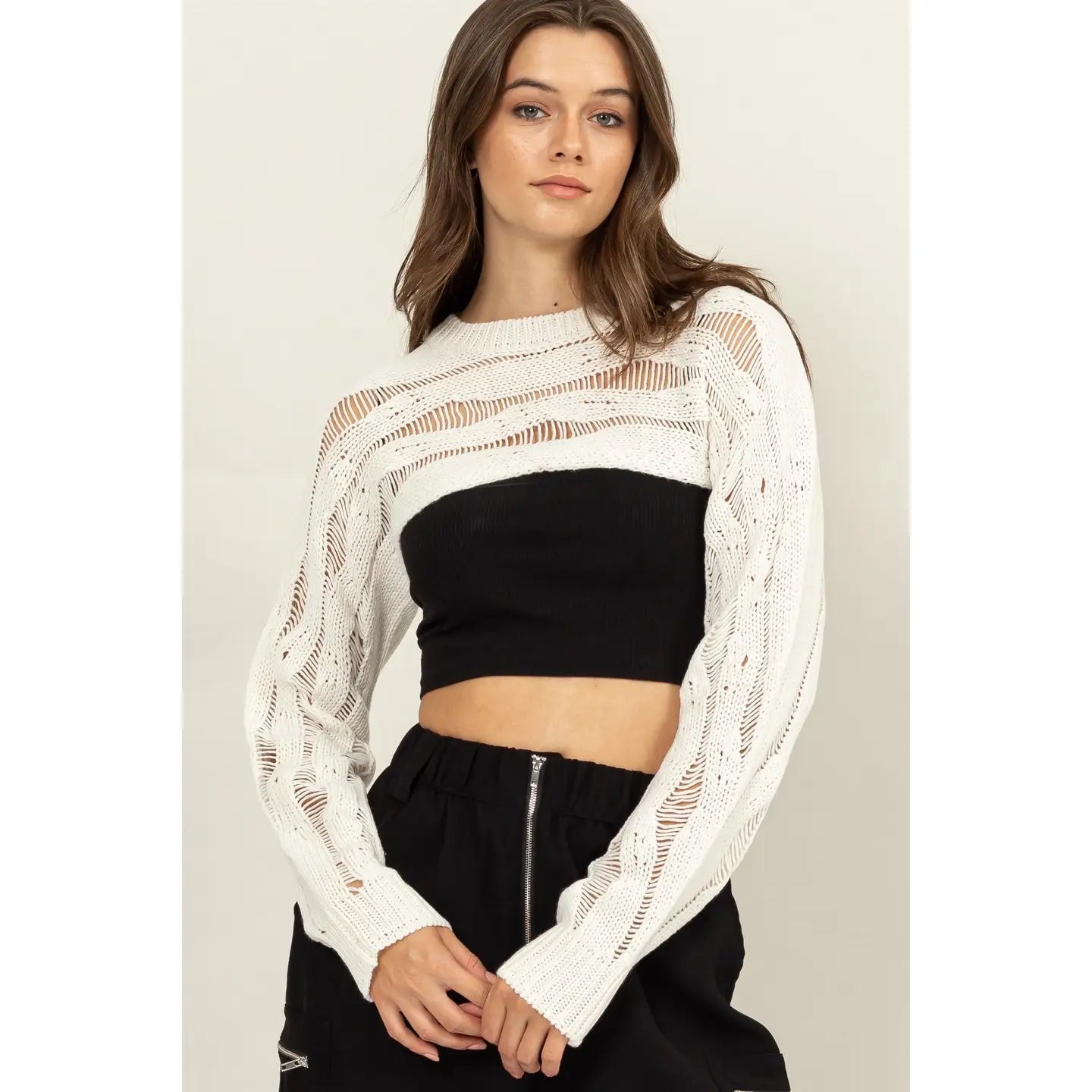 open knit shrug