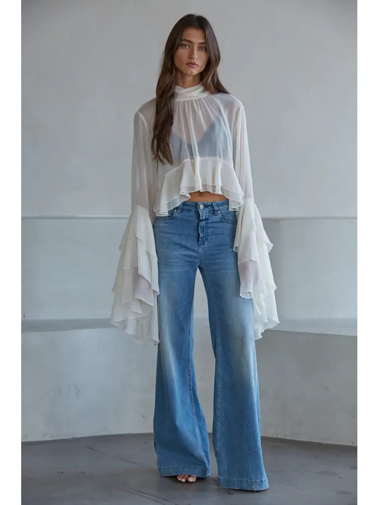 chiffon long sleeve top