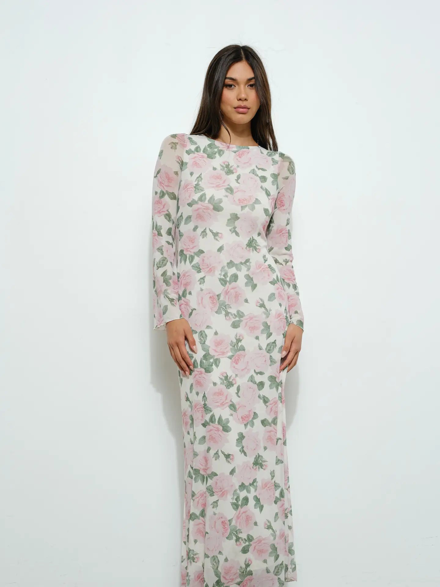 floral print bell sleeve midi