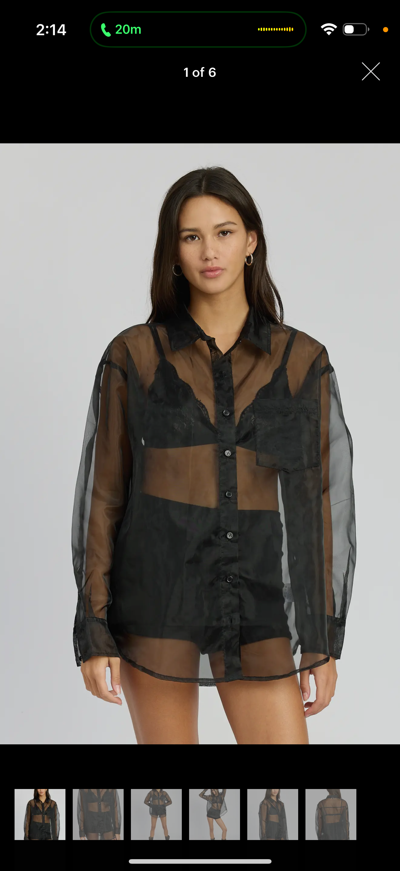 Oversized organza top