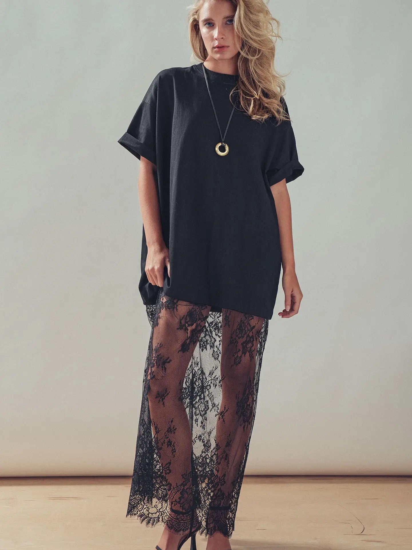 T-shirt Dress Sheer Lace