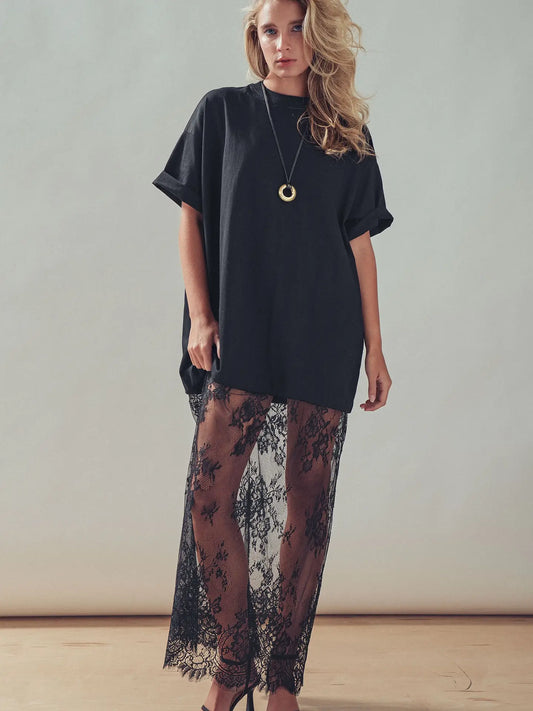T-shirt Dress Sheer Lace