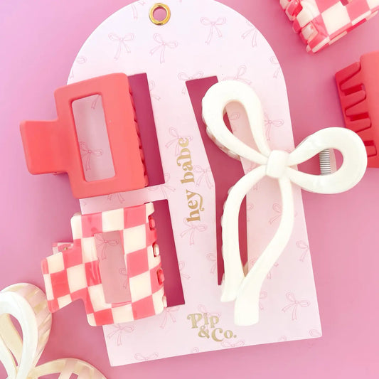 Pink Bow Hair Clip