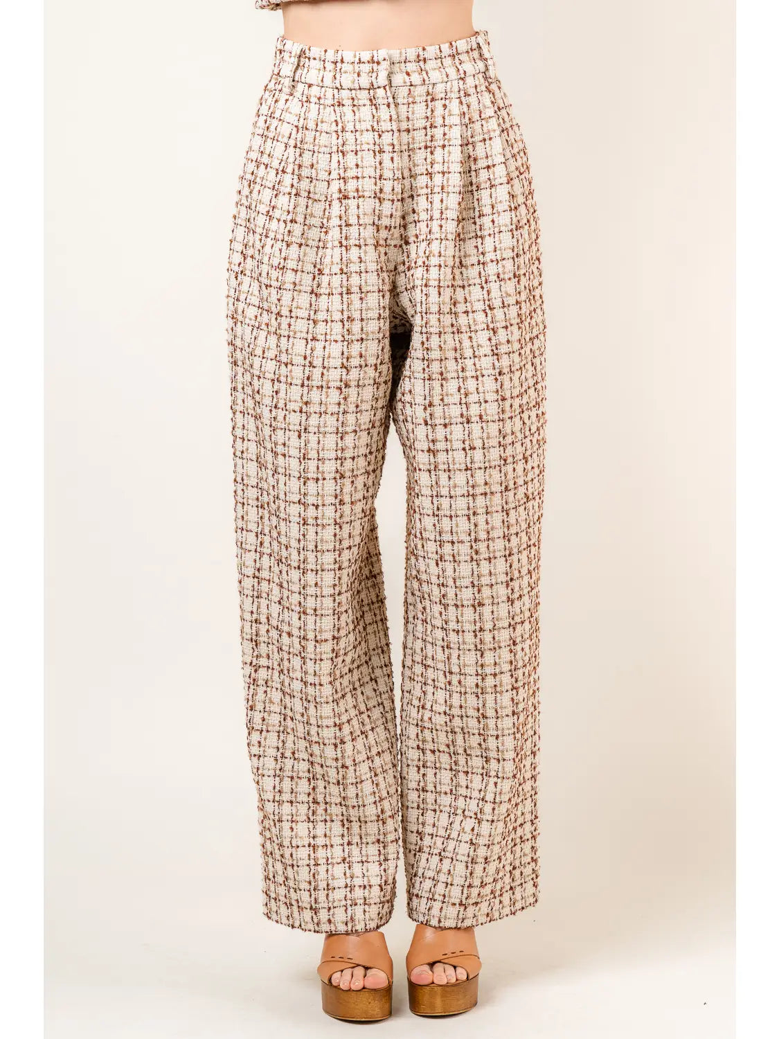 Boucle Wide Leg Trouser