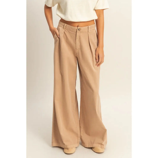 High Waist Basic Wide Leg Pants