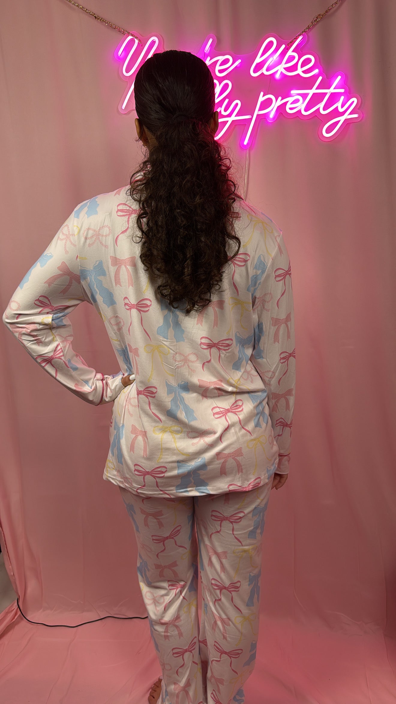 Pink Pastel Bow Sleepwear