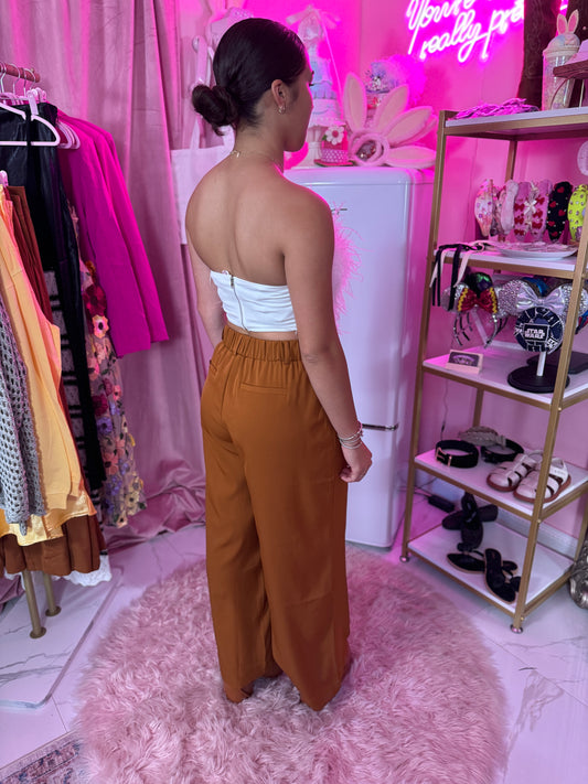 High Waist Pleated Wide Pants