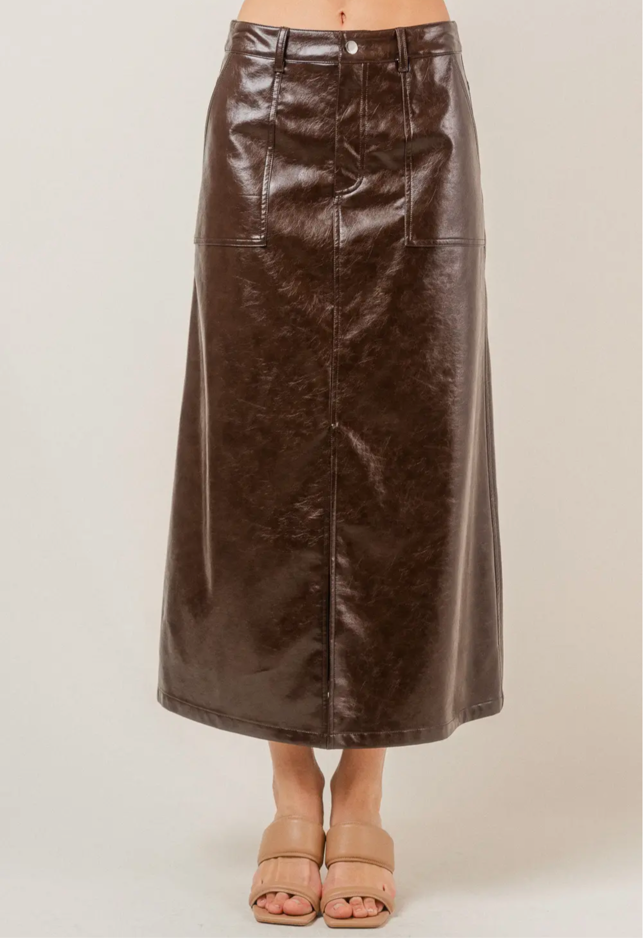 Brown leather Skirt