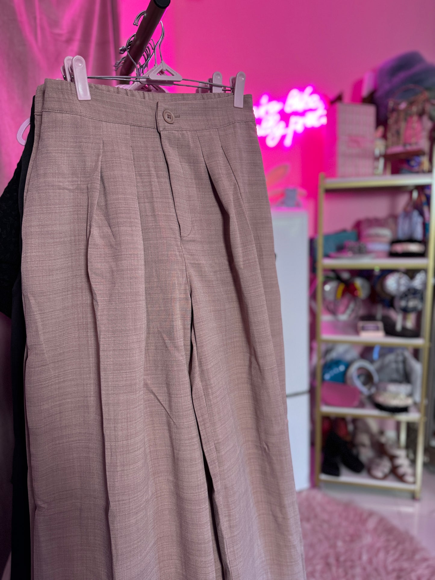 Wide Leg Pleated Trousers