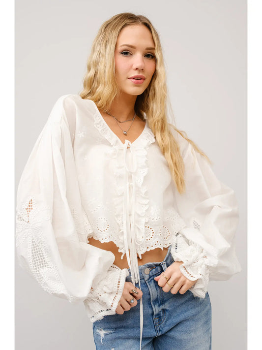 Ruffle Front tie Top